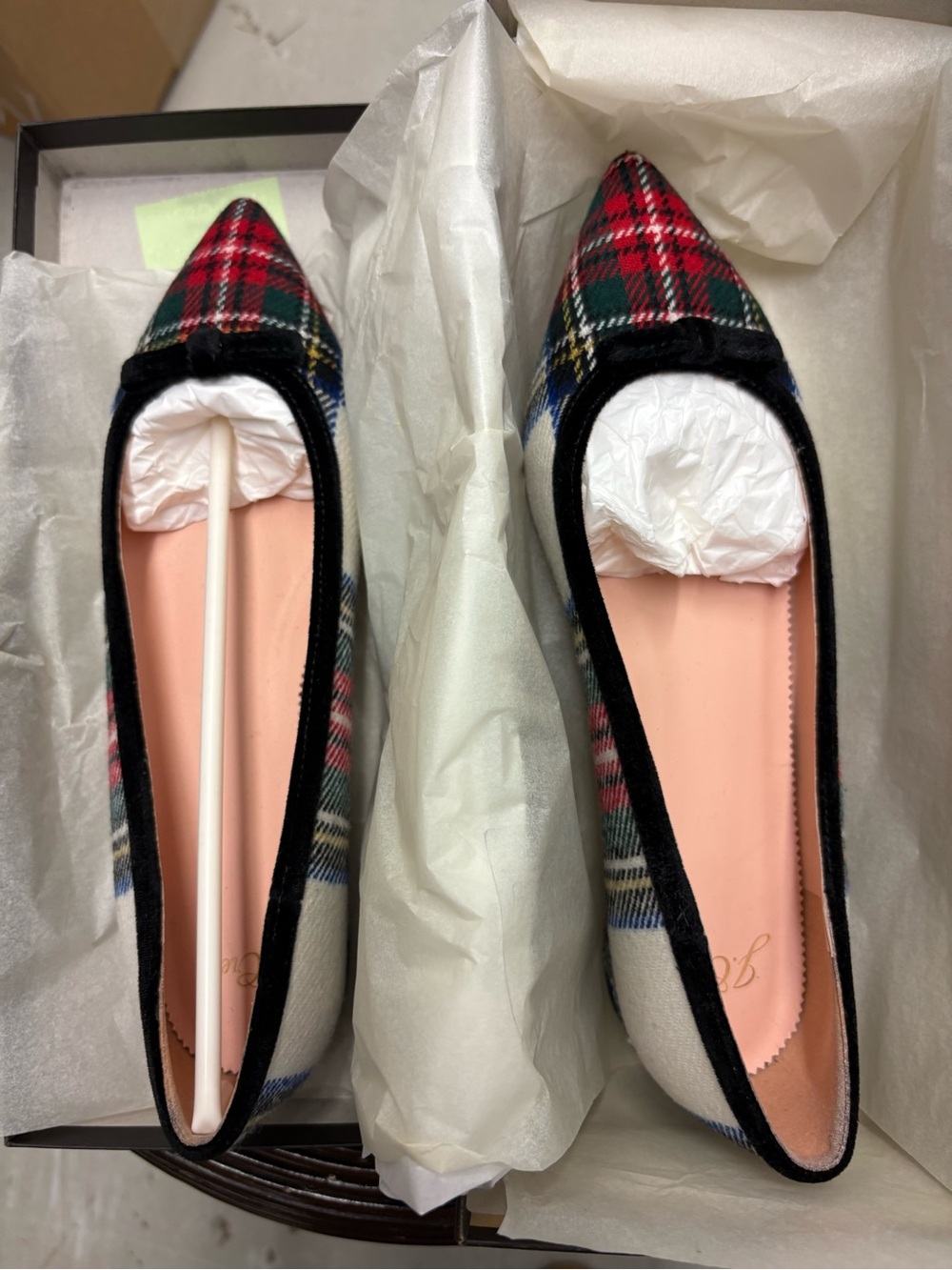 J. Crew Pointy Toe Tartan Flats. Size 9.5. New.